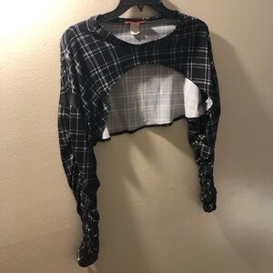 Plaid crop long sleeve